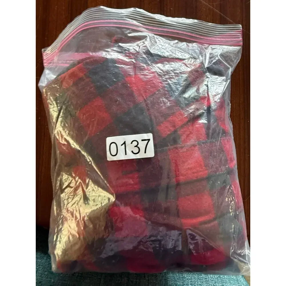 L.L.Bean Red Black Buffalo Plaid Loose Fit Flannel Button-Down Shirt Womens 3X